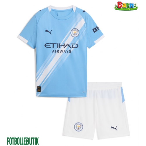 Manchester City Hemmaställ Barn 2025-26 Kortärmad (+ Korta byxor)